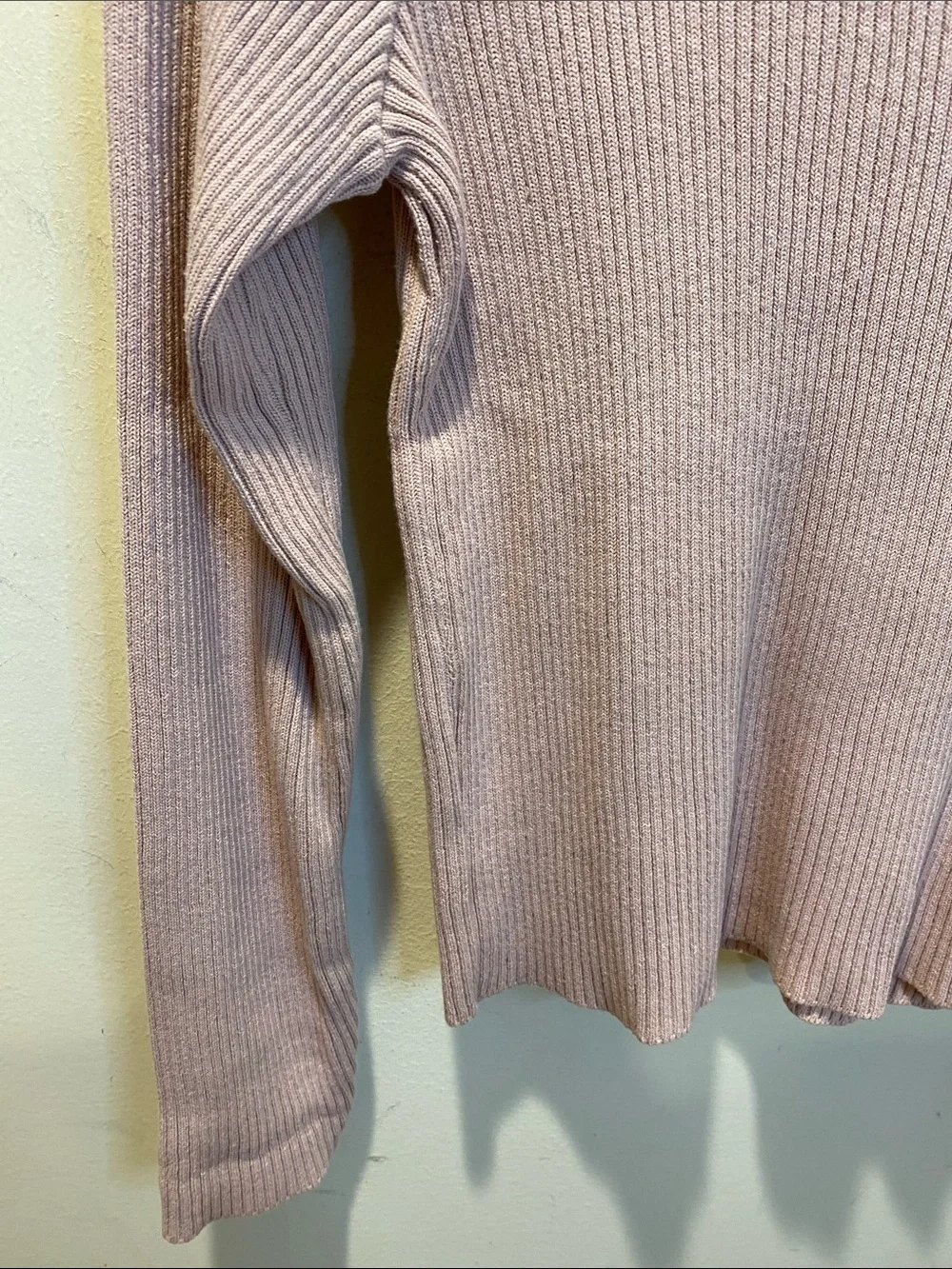 Pierre Cardin Ribbed Mock Neck Sweater in Soft Pink Fits M